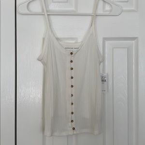 white button down tank top